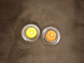 Pair of round Flat Glass Candle Holder Tea light