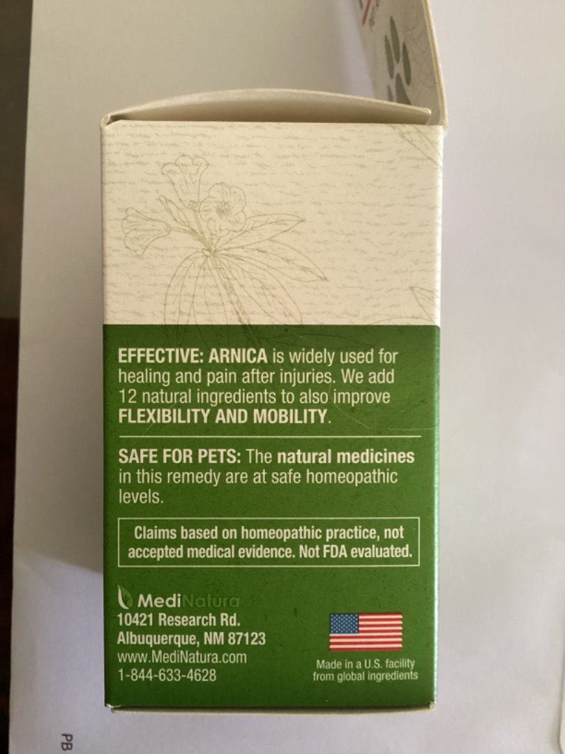 Pet pain relief , homeopathic plant based for dogs and cats, Pet