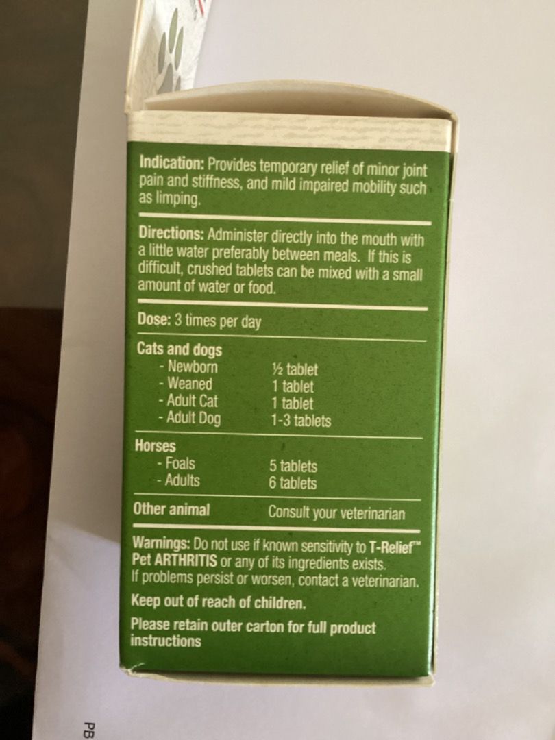 Pet pain relief , homeopathic plant based for dogs and cats, Pet