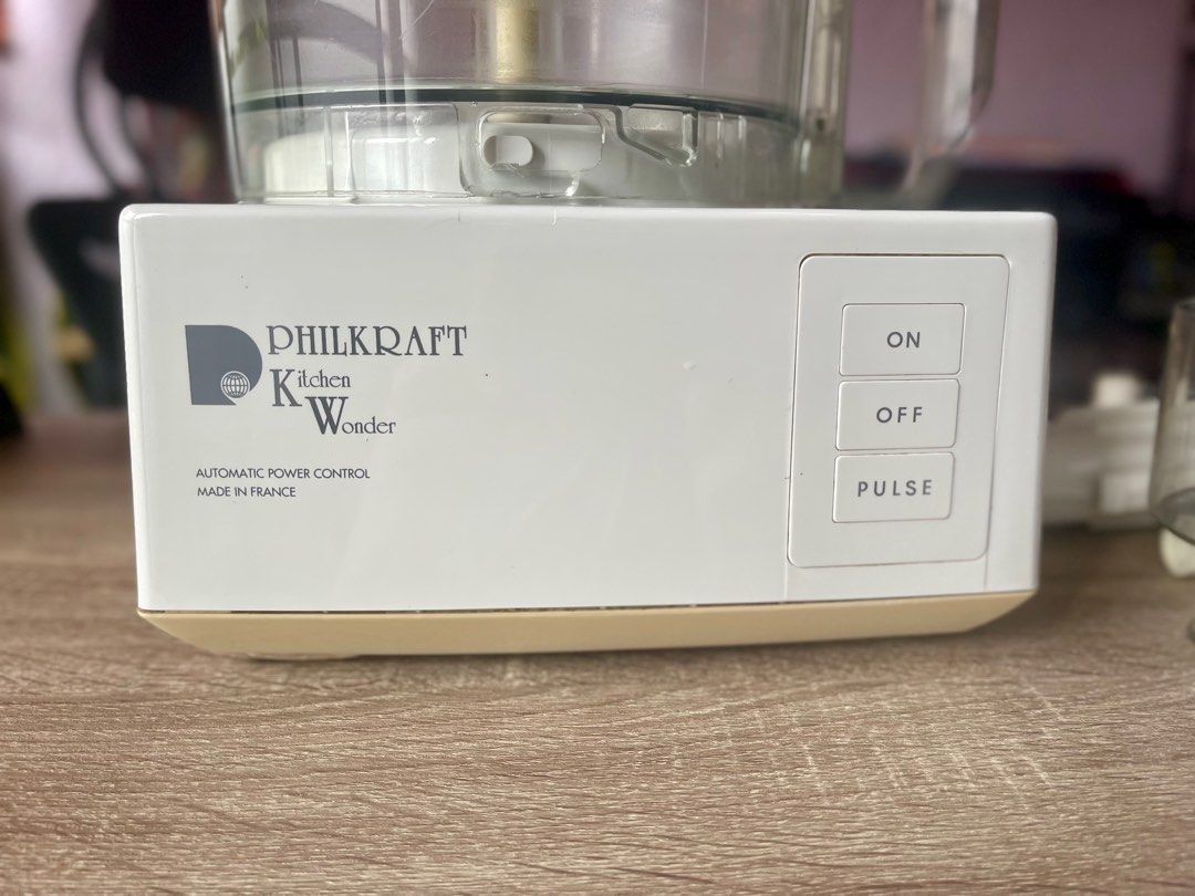 Philkraft Kitchen Wonder Food Processor (Category: Other Kitchen Appliances) located in Antipolo. Submitted by eppcom (Listing ID 1246611457, Image 1). Description: Philkraft Food Processor - complete accessories - slightly used - made in France - 220 volts - no box.