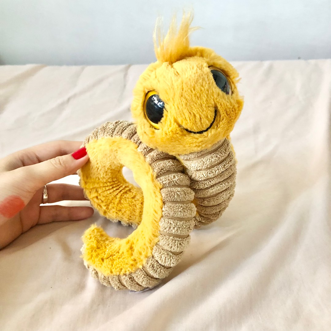 RARE small Jellycat yellow wiggly worm, Hobbies & Toys, Toys