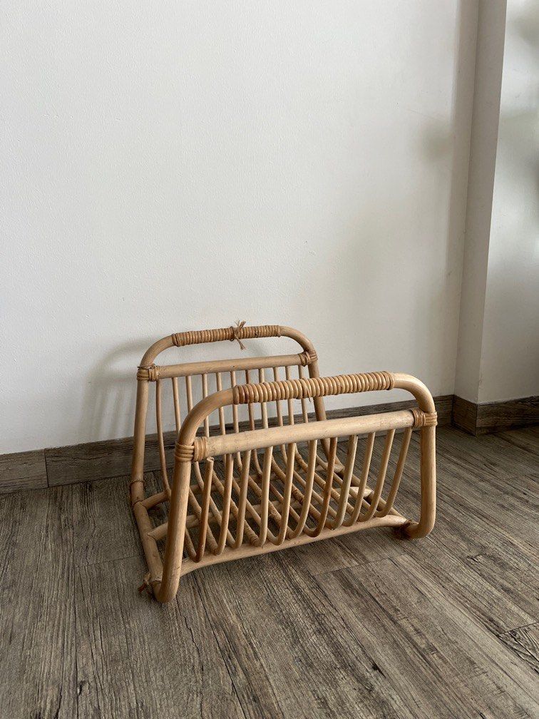 Rattan Magazine Rack (Ikea), Furniture & Home Living, Home Decor, Other