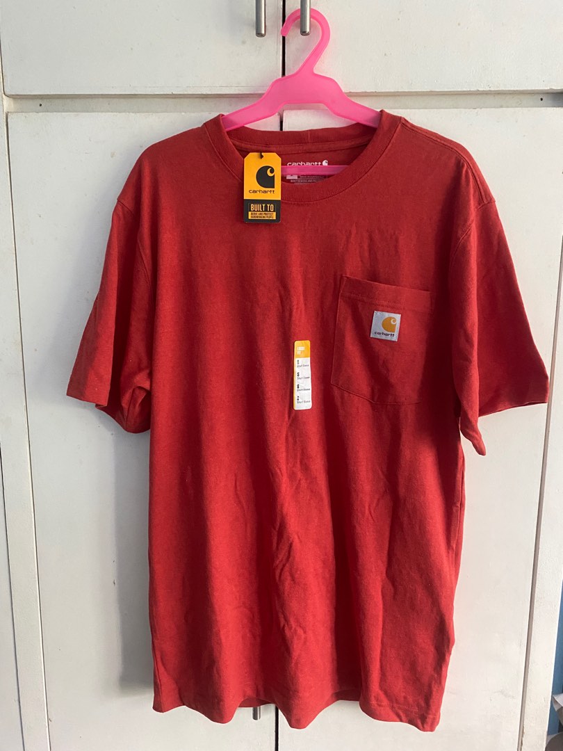 Red Carhartt Shirt Loose fit Men s Fashion Tops Sets Tshirts