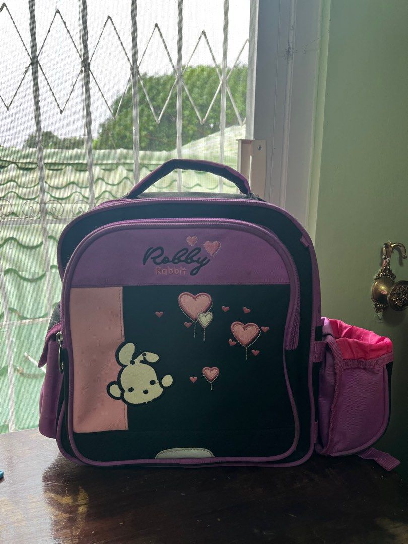 Robby Rabbit Kid s Backpack Purple Black Women s Fashion Bags Wallets Backpacks on Carousell