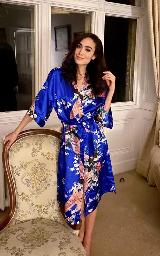 Royal blue clearance silk robe