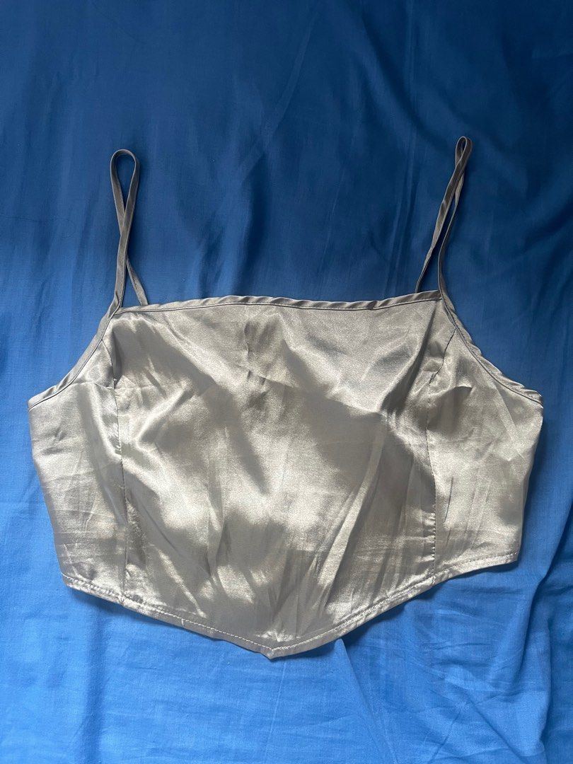 SHEIN Asymmetric Hem Satin Cami Top (Category: Others Tops) located in Bulacan. Submitted by helpmedecluttertnx (Listing ID 1246585587, Image 3). Description: Used only twice! Can fit S-L frame Swipe left for actual photos RFS: decluttering .