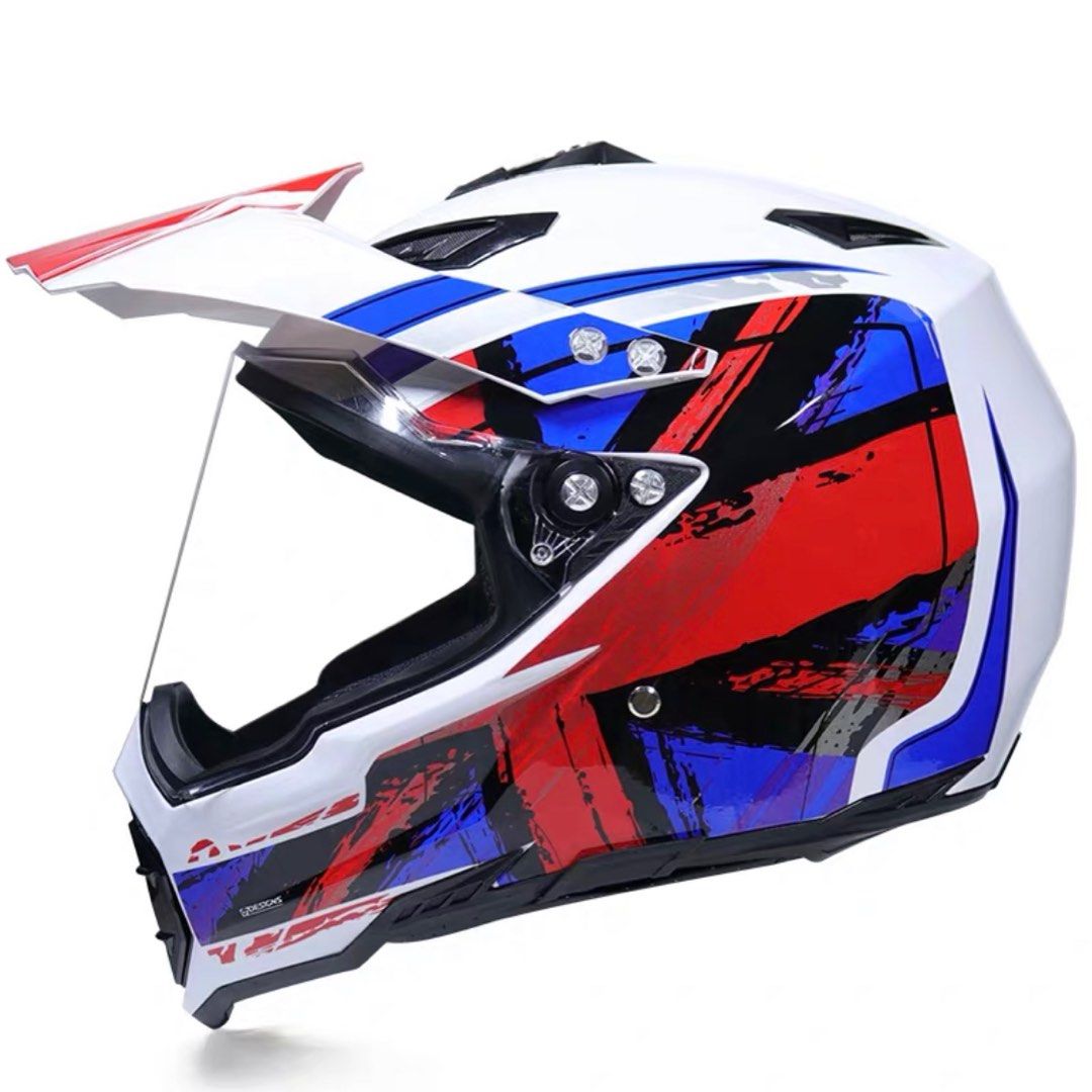 Red white and hotsell blue riding gear