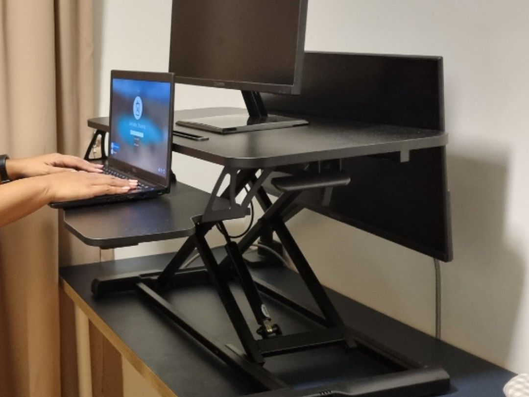 Stand Up Desk Riser with Adjustable Height, Computers & Tech, Parts ...