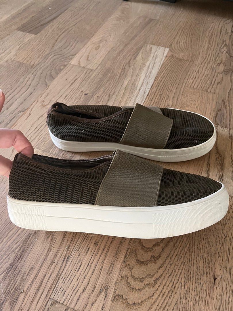 Green steve madden slip ons top