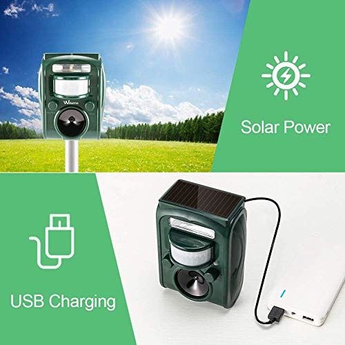 Solar Powered Ultrasonic Pest Repeller For Outdoor Animals With