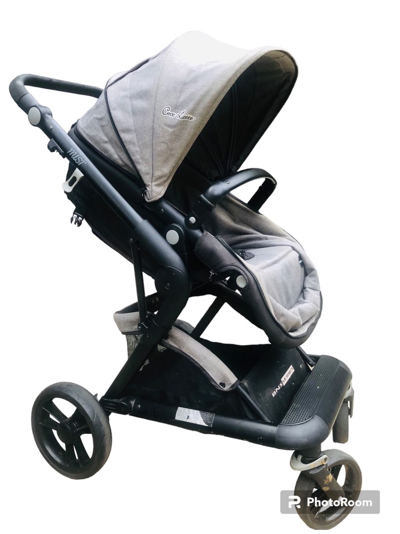 Stroller cocolatte mist bns series black grey preloved