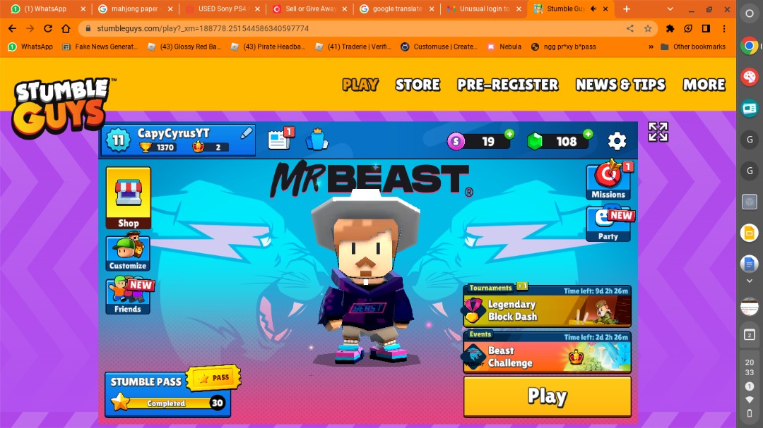 Stumble Guys Rich Account, Video Gaming, Gaming Accessories, Virtual Reality on Carousell