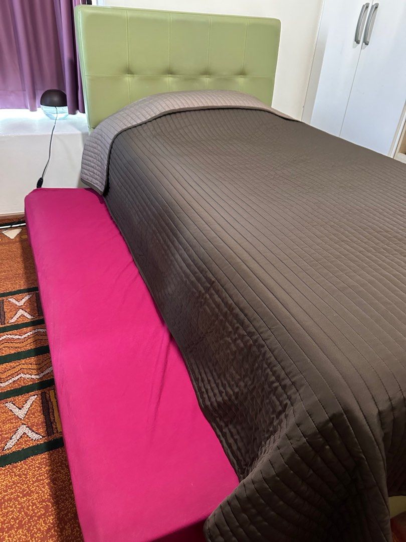 Super single bed with pull out single bed, Furniture & Home Living