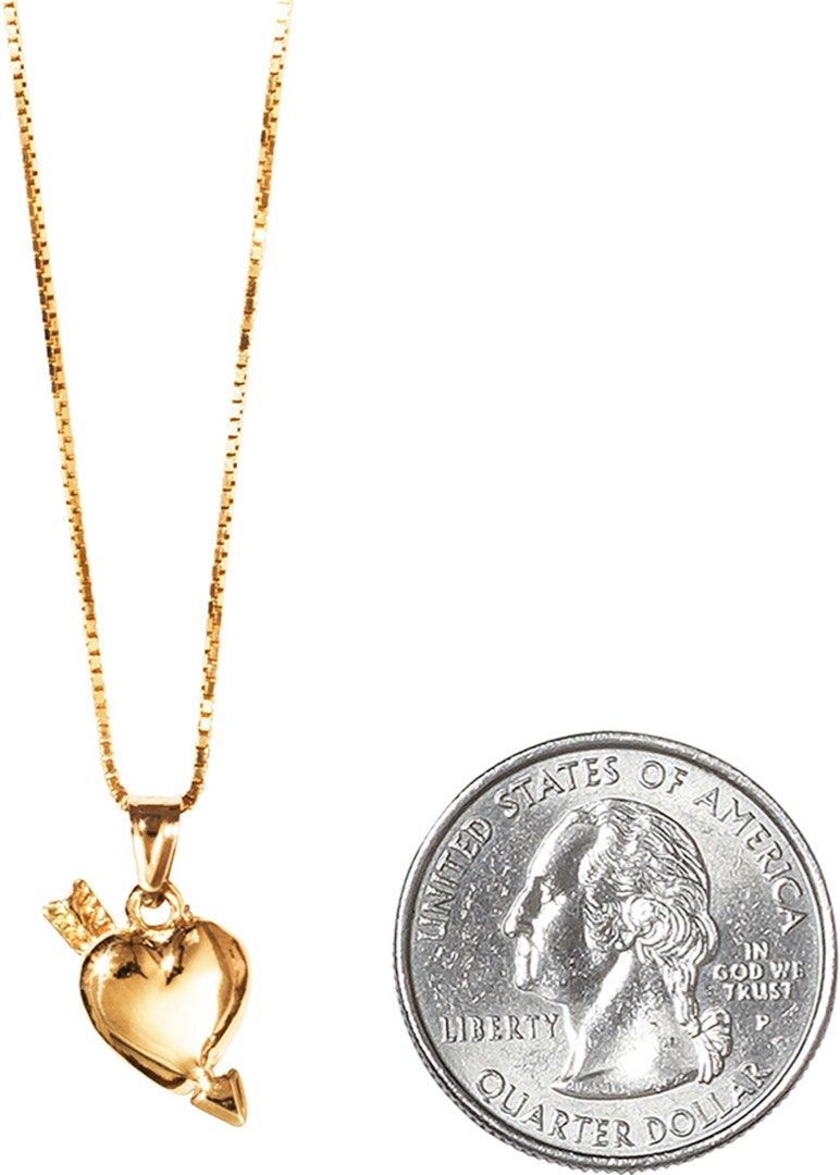 Supreme 14K gold heart and arrow pendant, 名牌, 飾物及配件- Carousell