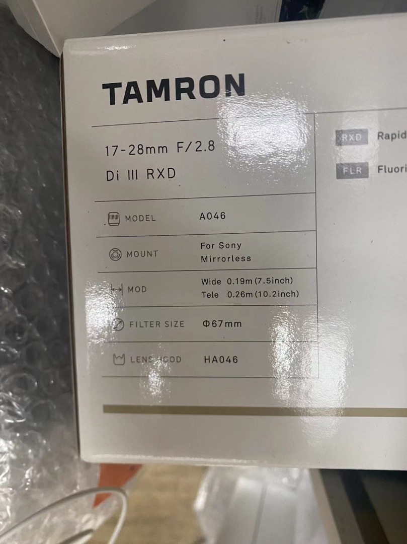 Tamron 17-28mm F/2.8 DiII RXD, 攝影器材, 鏡頭及裝備- Carousell
