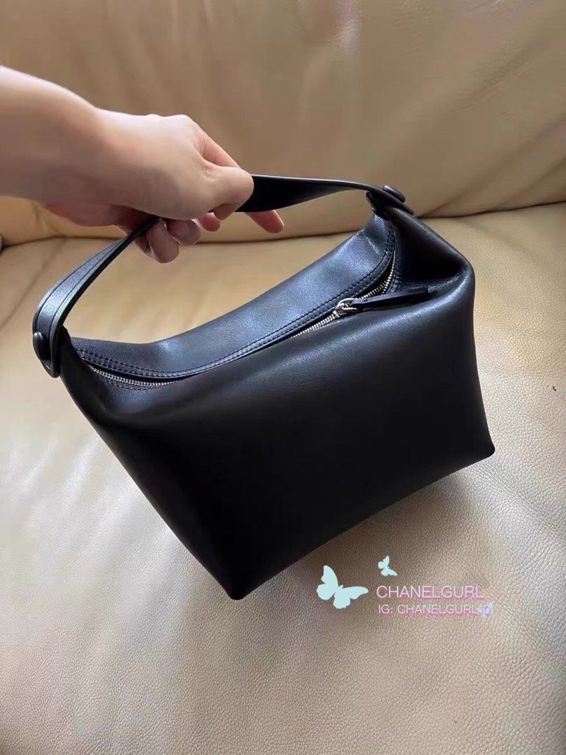 The Row Minimalist Pouch Bag Leather Black