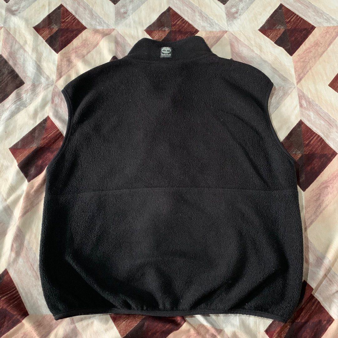 Timberland Fleece Vest, Men's Size Medium polyester black type Vintage Second Hand
