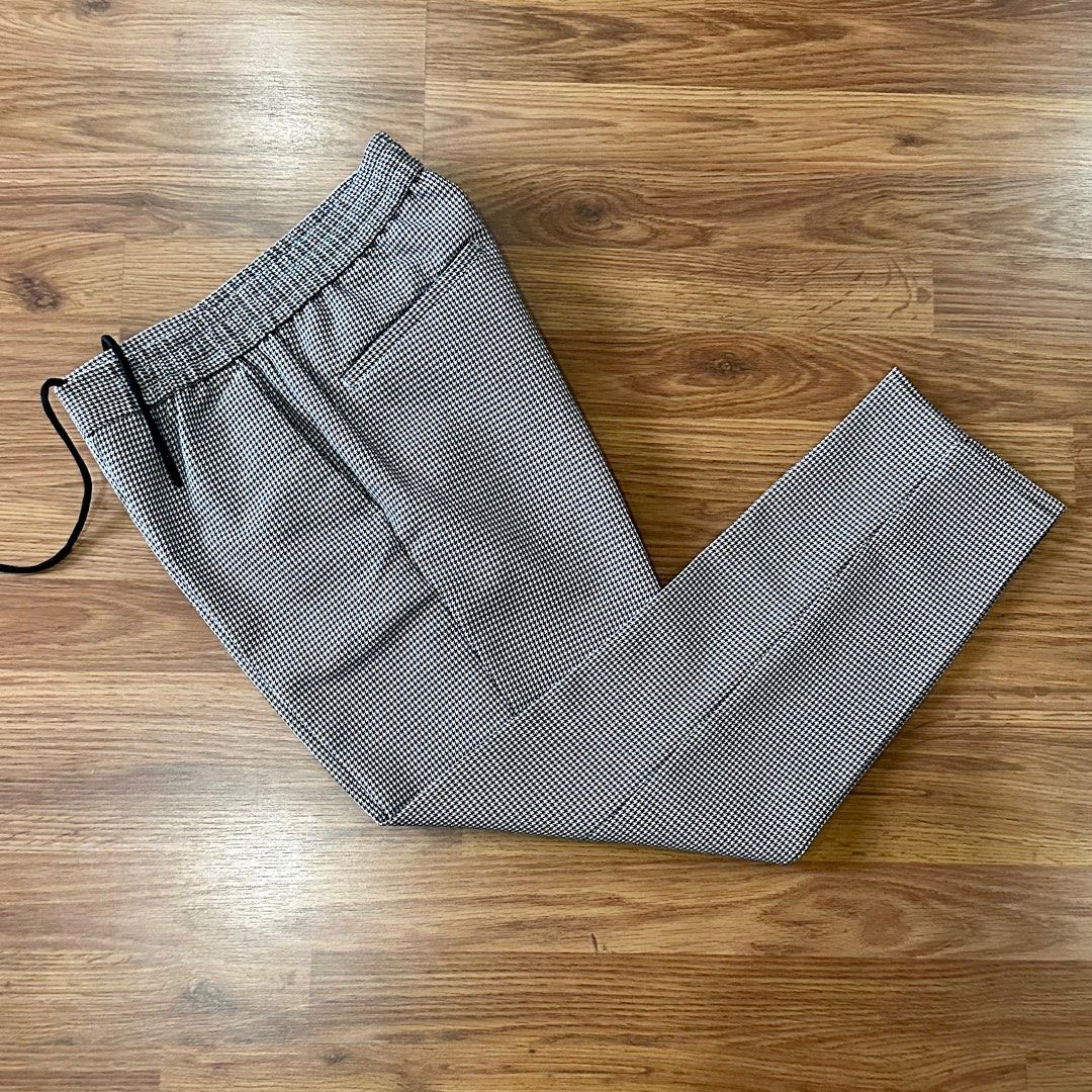 Topman Mini Check Cropped Trouser Men s Fashion Bottoms