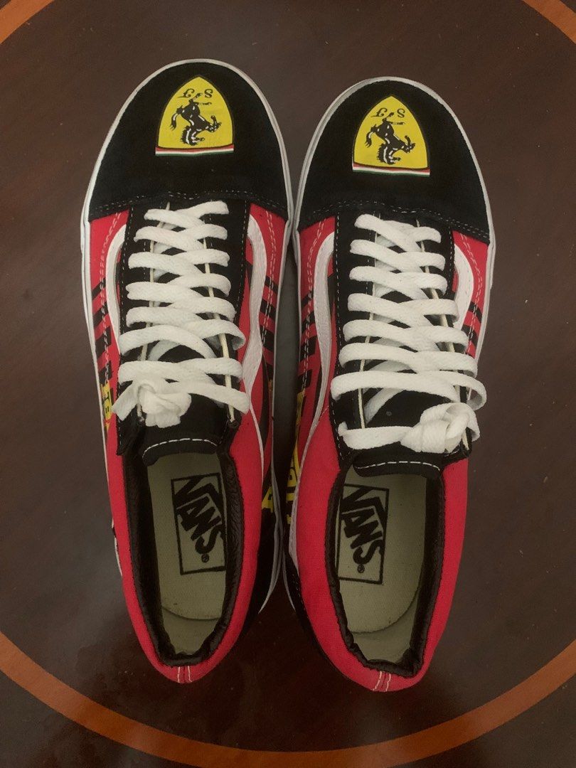 UK 9.5 Vans Old Skool X Ferrari Customs Vans Authentic