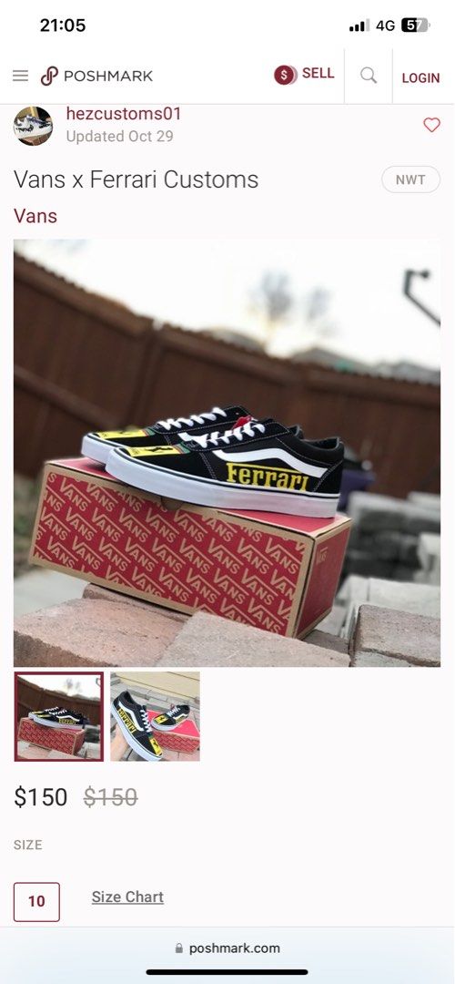 Ferrari vans shoes sale