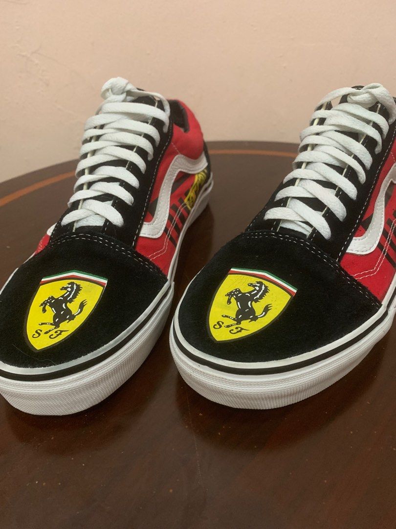 UK 9.5 Vans Old Skool X Ferrari Customs Vans Authentic