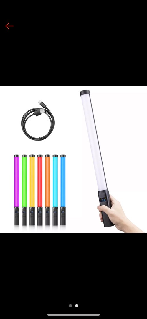 Andoer D2 Handheld RGB Light Tube LED Video Light Wand 2500K/ 5500K/8500K Dimmable 7 Colorful Light Effects Built-in Battery for Vlog Live Streaming Product Portrait Photography