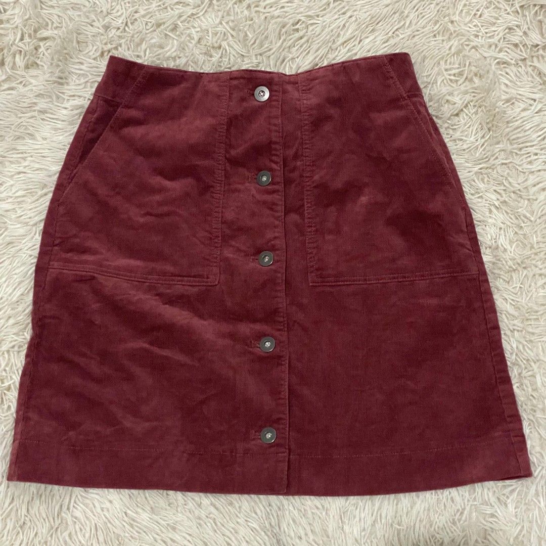 Maroon corduroy skirt shop