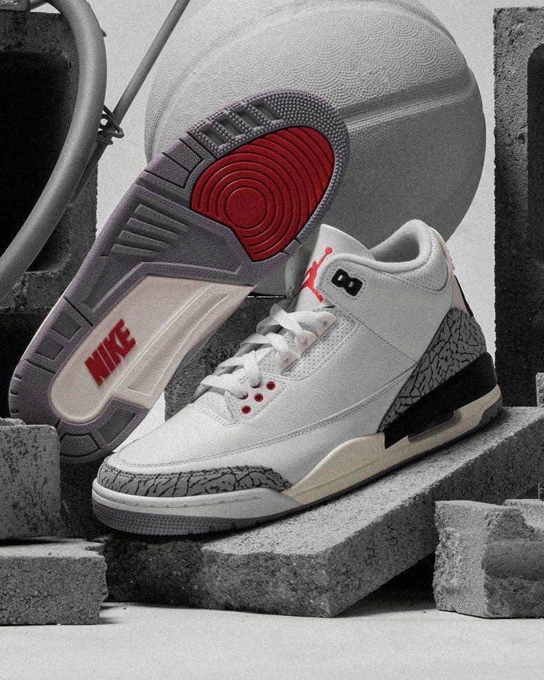 US8 8.5 13 Air Jordan 3 Reimagined White Cement Men s Fashion