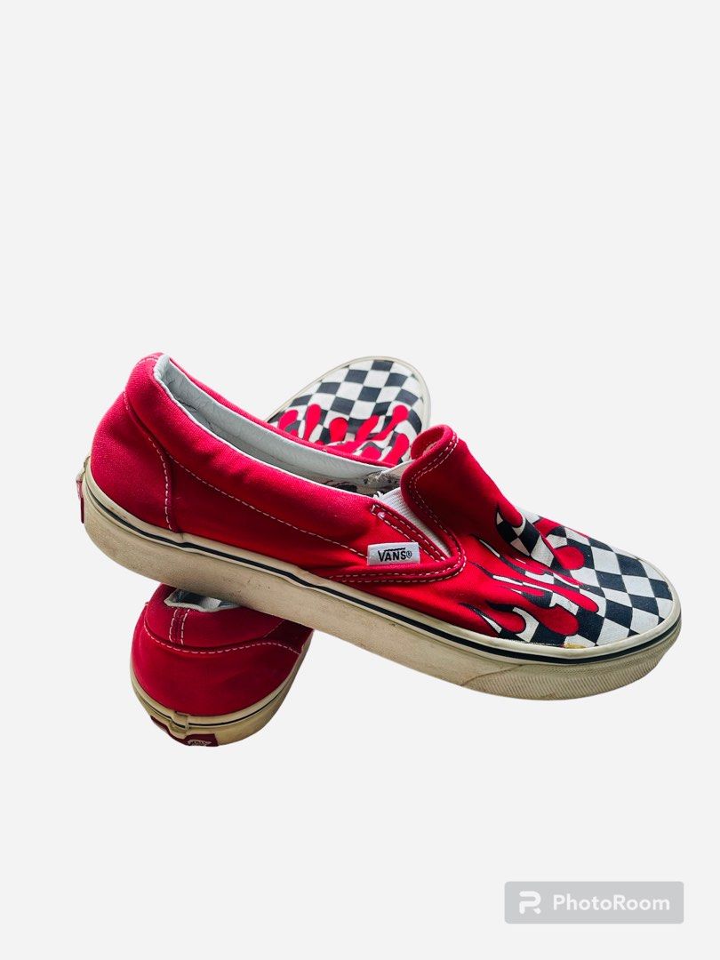 Red fire checkerboard sale vans
