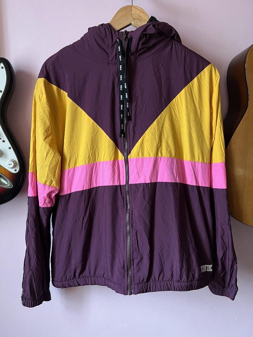 Yellow windbreaker pink on sale
