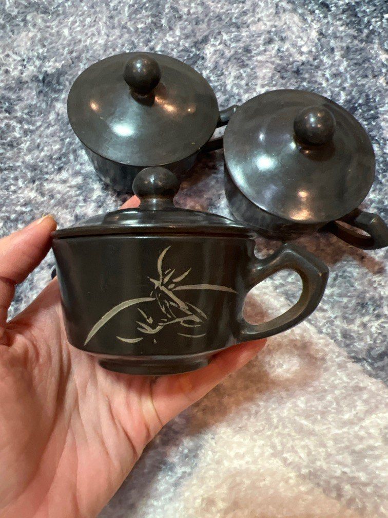 Vintage Clay Teapot Set, Furniture & Home Living, Kitchenware