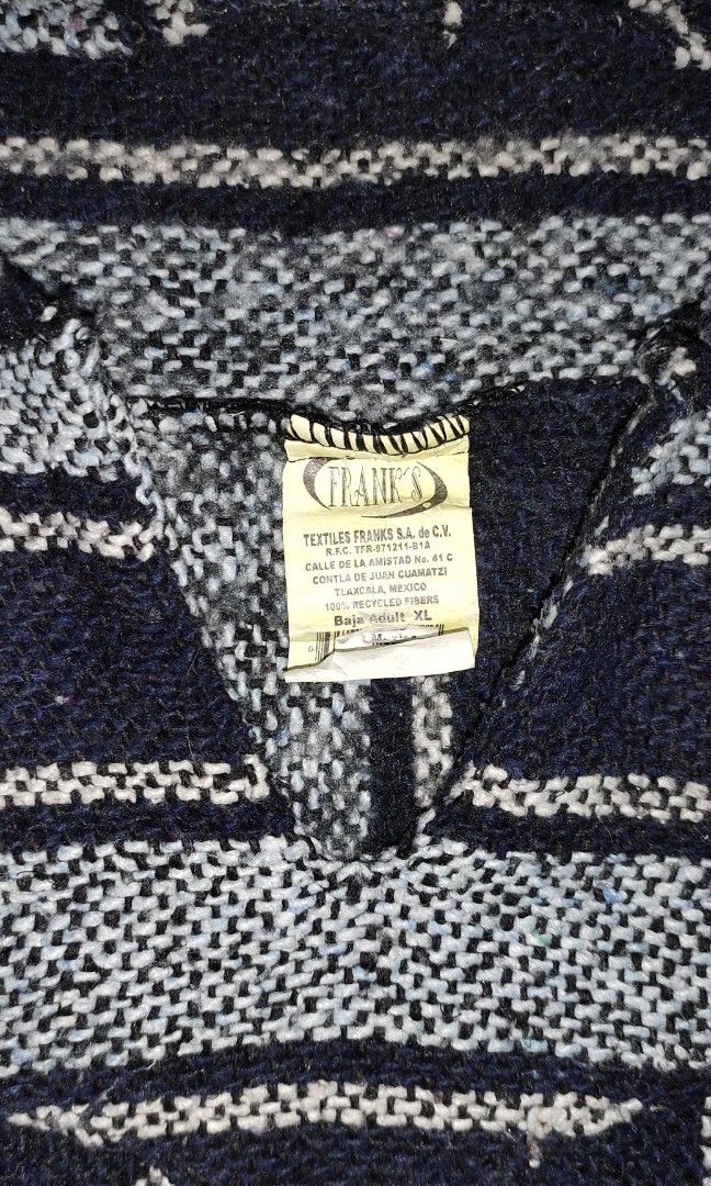 Vintage Mexican Baja Poncho Hoodie by Franks Men s Fashion Coats