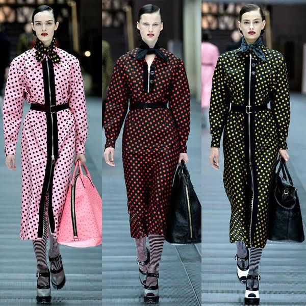 Vintage Miu Miu fall 2013 black and red polka dot dress, 名牌