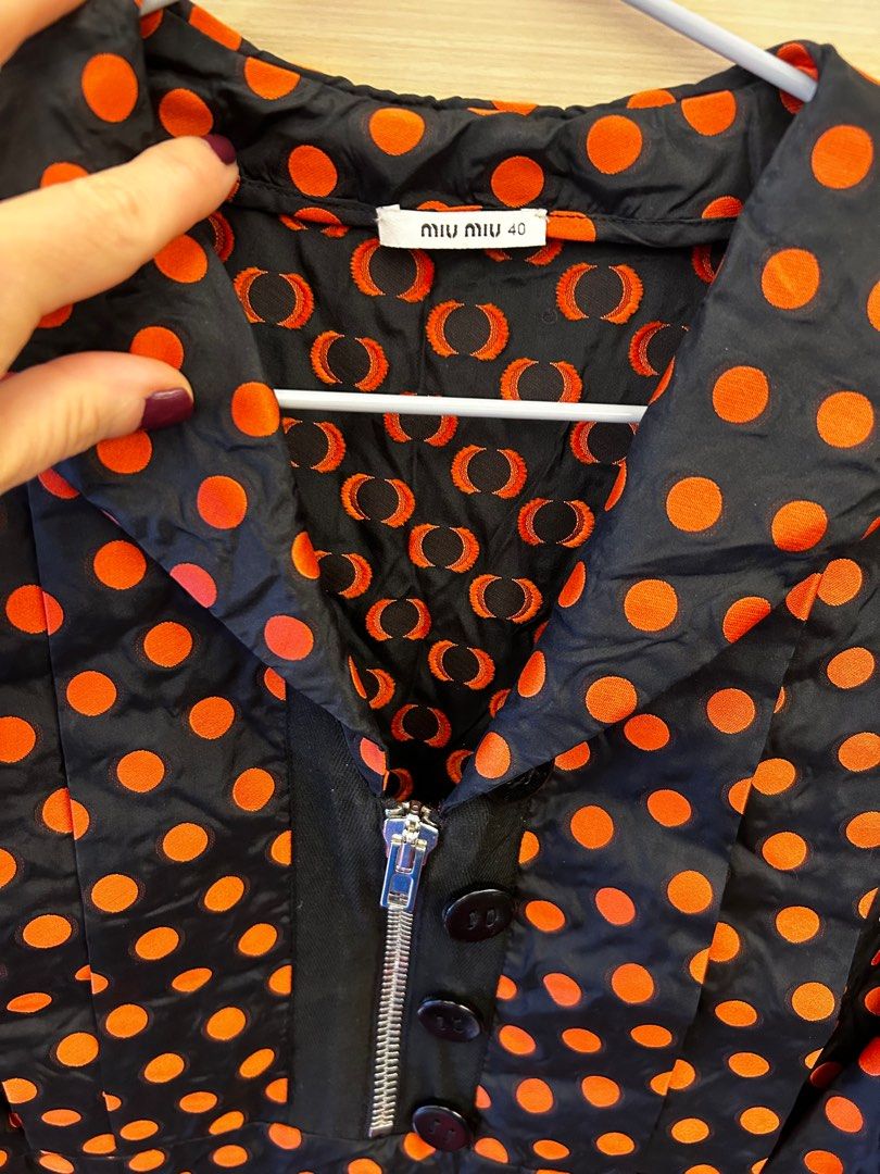 Vintage Miu Miu fall 2013 black and red polka dot dress, 名牌