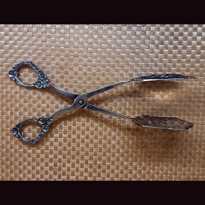 Vintage Silverplate Tongs Brass Flora and Fauna on Carousell