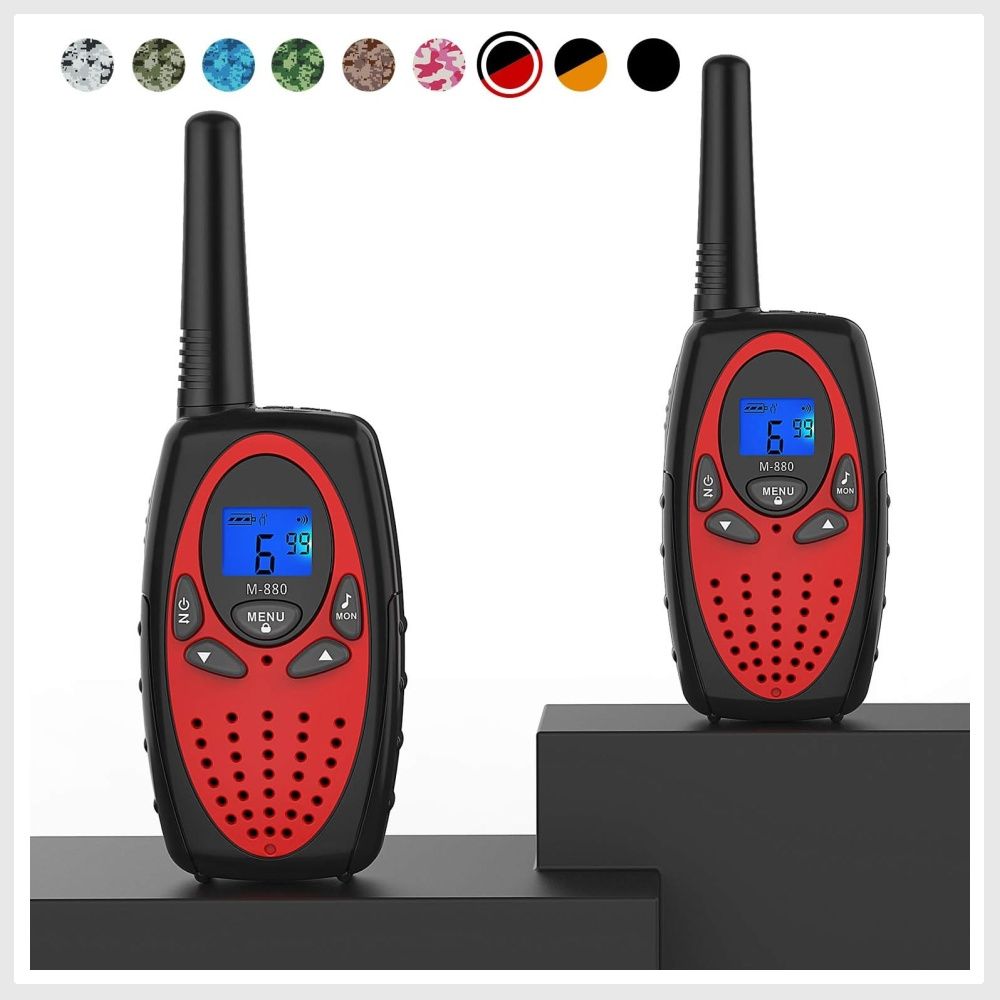 Walkie Talkies Long Range, Topsung M880 FRS Two Way Radio for Adults with  Mic LCD Screen/Durable Wakie-Talkies with Noise Cancelling for Men Women  Outdoor Adventures Cruise Ship (Red in 1), Mobile