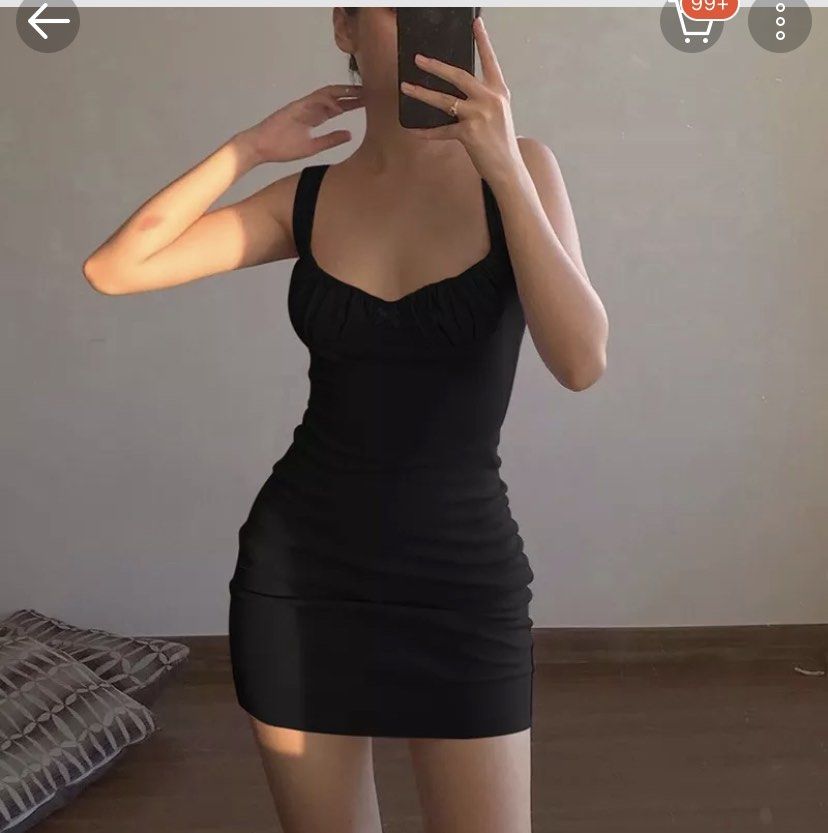 WEANIA Black Ruched Bust Bodycon Dress (Category: Dresses) located in Quezon City. Submitted by f8scloset (Listing ID 1246604149, Image 3). Description: lovee the fit, bought a few months ago rfs: too revealing for me :(( When worn in 2nd pic :)).