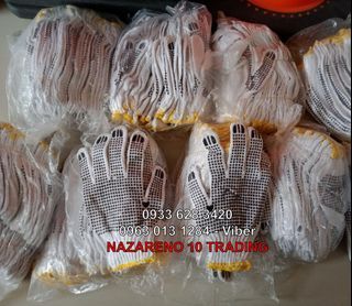 White rubber dotted gloves for anti slip industrial gloves Sold per dozen