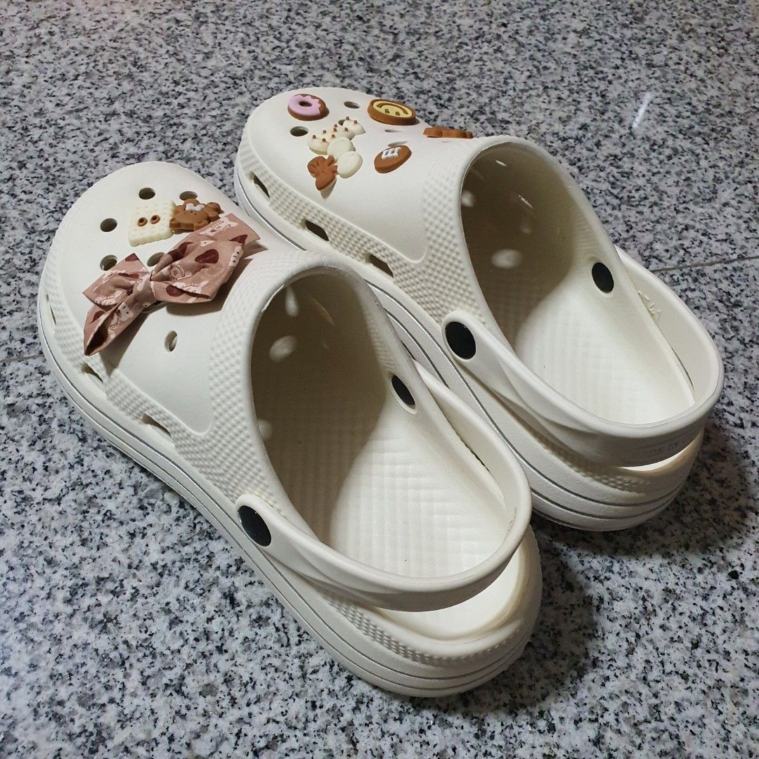 White slip top on slippers