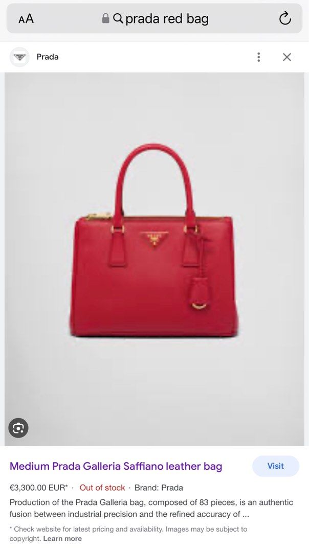 Prada galleria saffiano top leather bag price