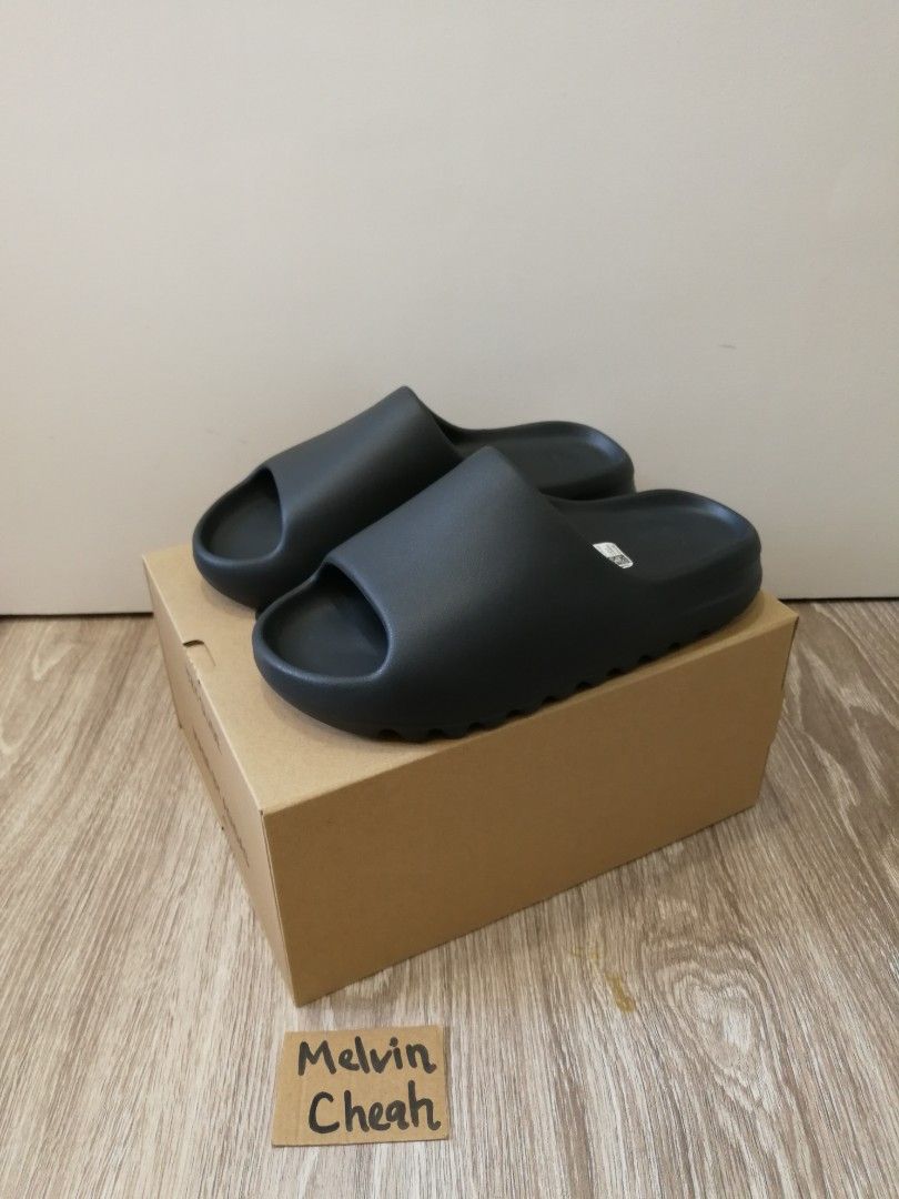 Yeezy Slides Onyx Full Black UK8 Men s Fashion Footwear