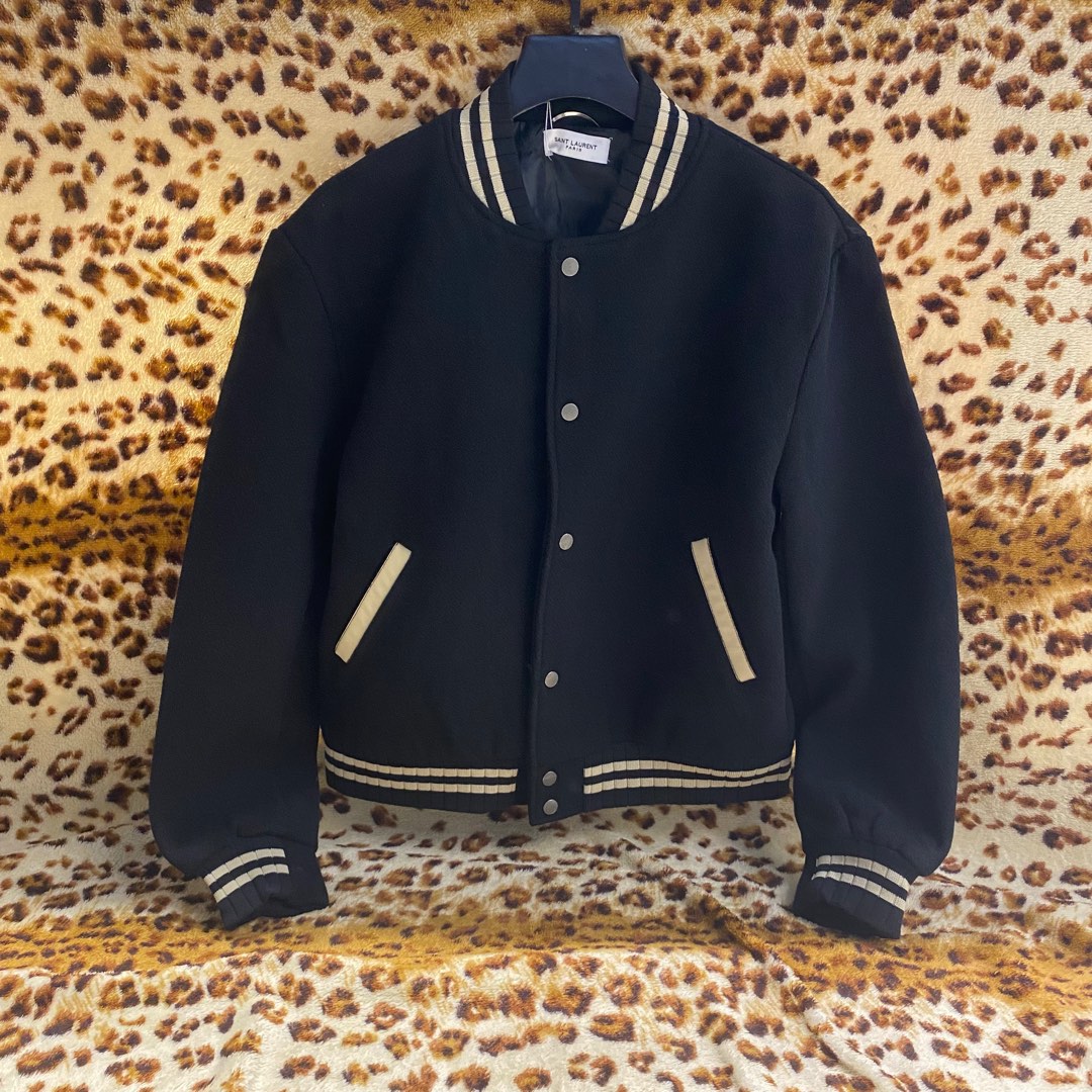 Ysl varsity jacket, Barang Mewah, Pakaian di Carousell