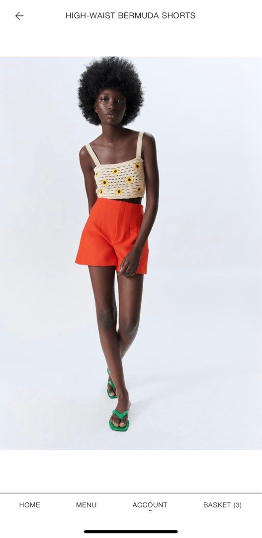 Zara orange shorts 2025