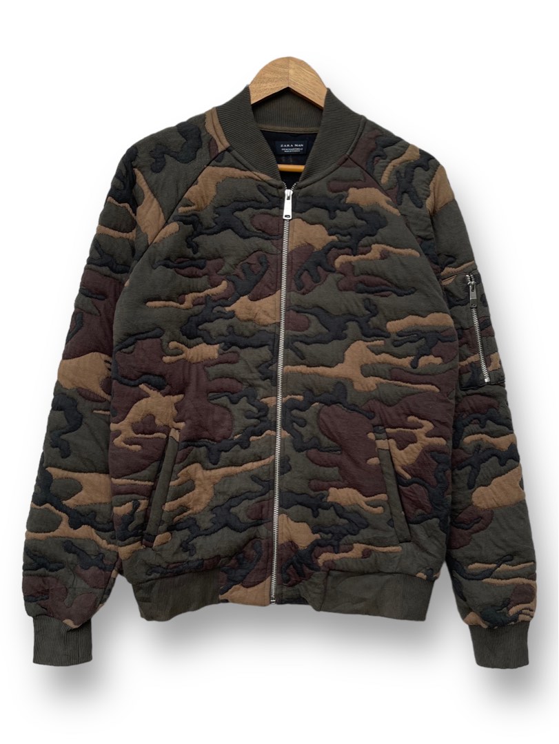 Zara camo bomber jacket sales