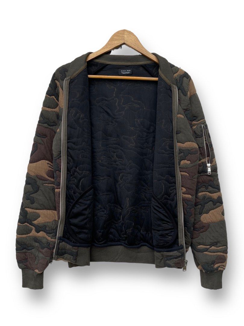 Zara camo bomber jacket on sale