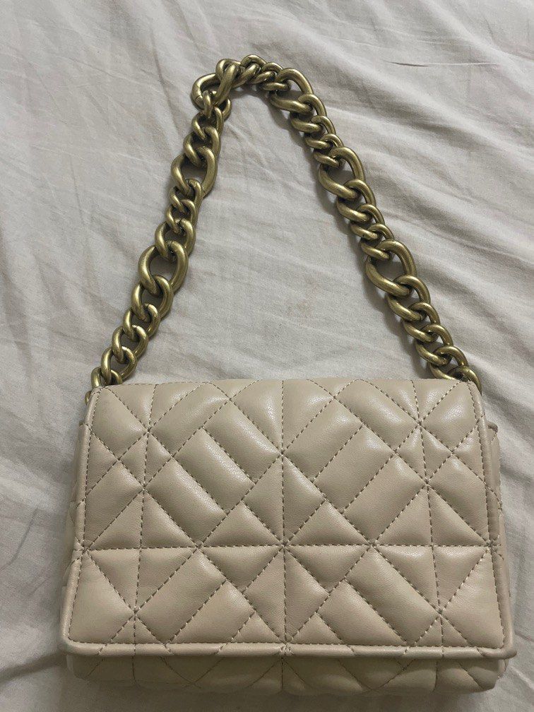 Zara white top quilted bag
