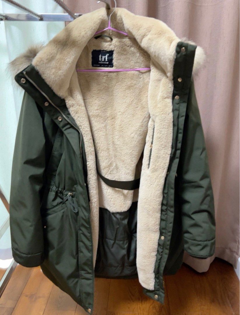 Water repellent quilted parka zara discount