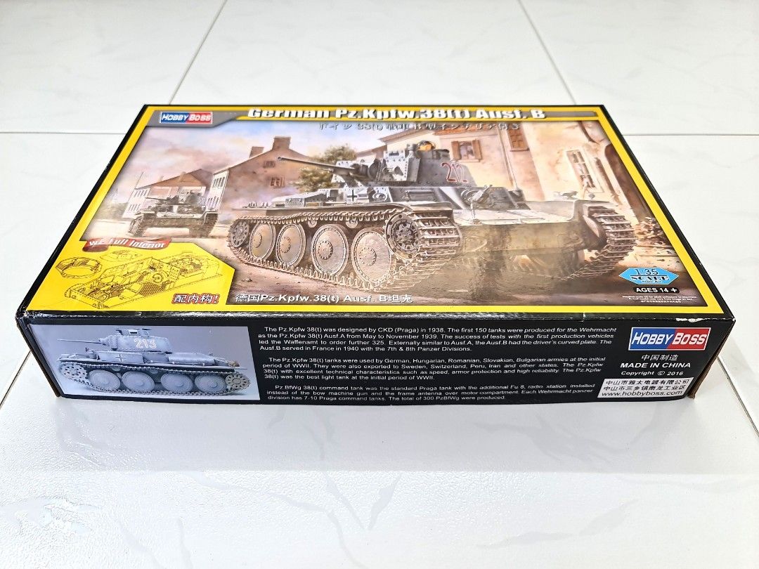 1/35 #80141 Hobby Boss/Tristar German Light Tank Pz Kpfw 38(t) Ausf B c ...