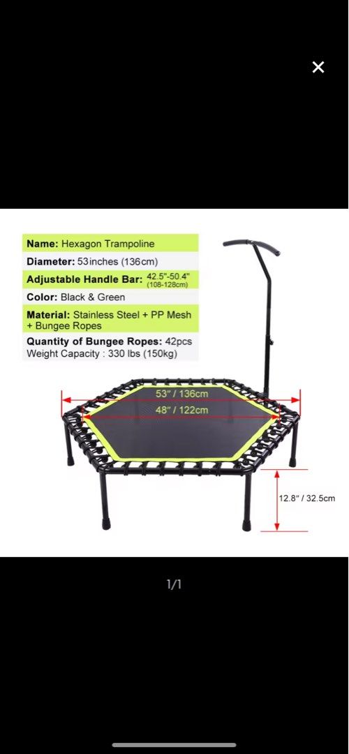 Sunny health and best sale fitness trampoline with bar
