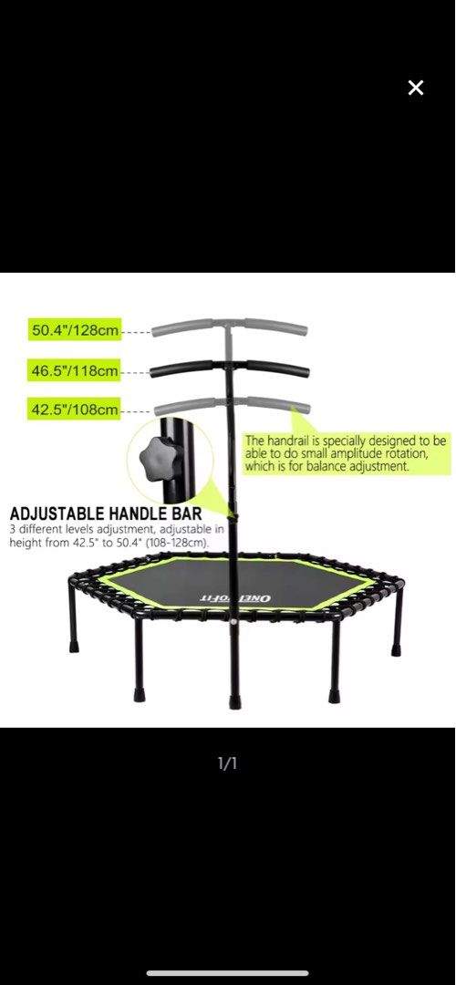 Sunny health and sales fitness trampoline with bar